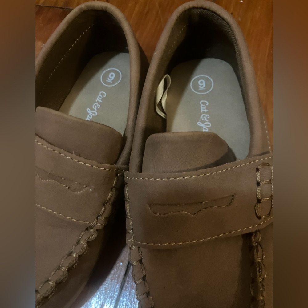Cat & Jack Boy’s Tan Slip-On Loafers, BNWOT, Size 9